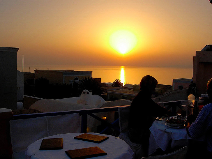 sunset, greece, island, sea, travel, greek, mediterranean