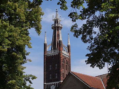 kyrkan, Steeple, byggnad, Tyskland, arkitektur, kyrktorn, Wörlitz