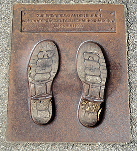 denkendorf, m. gorbachev, dấu chân, đối tác thành phố moscow, Đài tưởng niệm, bộ nhớ, Thung lũng Altmühl