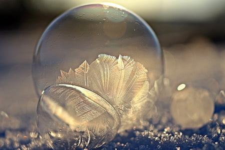Ball, cristal de glace, bulle, globe de givre, sac à glace, blister de givre, hiver