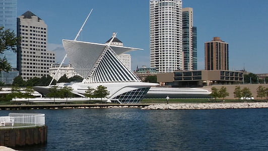 Milwaukee, museet, Wisconsin, staden, arkitektur, byggnad, stadsbild