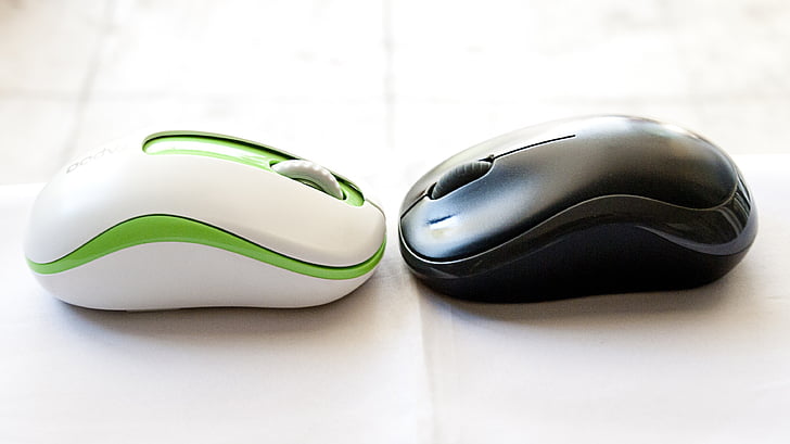 sort, hvid, mus, trådløse, teknologi, elektronik, PC