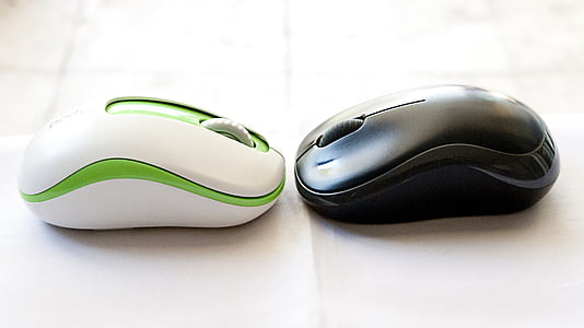 czarny, biały, myszy, bezprzewodowe, Technologia, Elektronika, PC