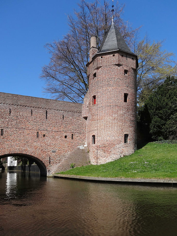 Amersfoort, monnikendam, upės, tiltas, Nyderlandai, pastatas, istorinis