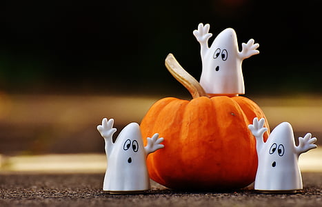 Halloween, fantômes, citrouille, Joyeux halloween, fantôme, automne, octobre
