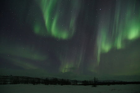 aurores boréales, Suède, Laponie, Aurora borealis, vent solaire, phénomène lumineux, aurore