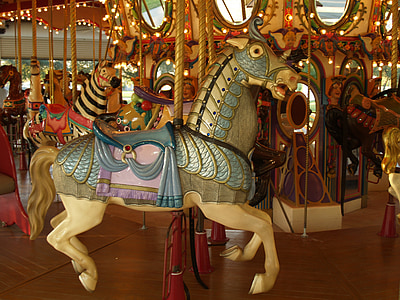 carousel, merry-go-round, roundabout, amusement, fun, park, ride