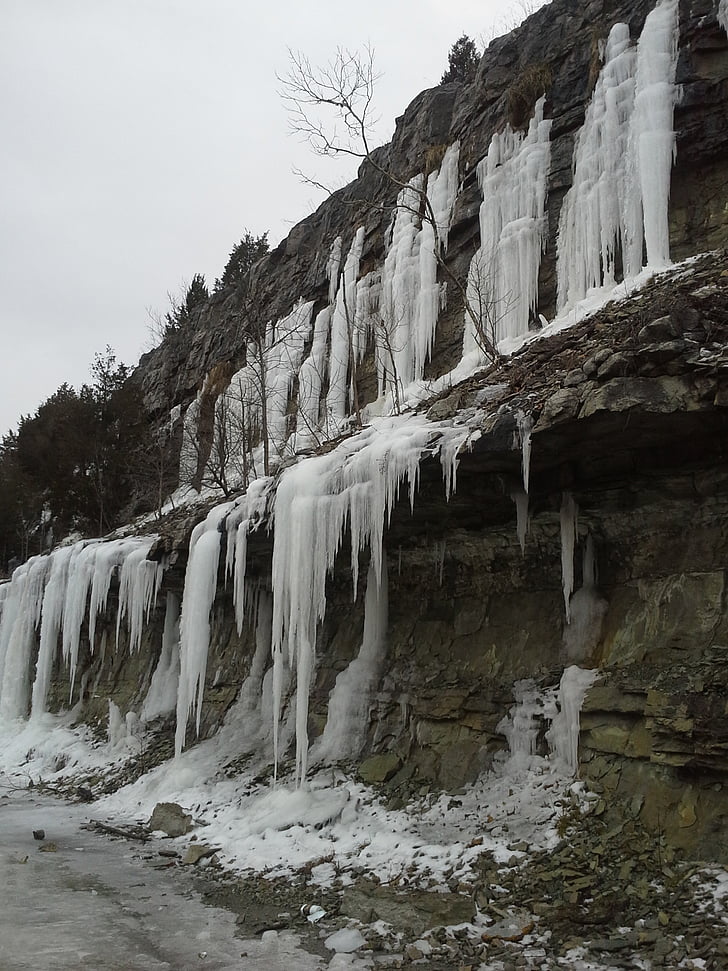 ice, nature, limestone, rocks, cold, ze, weather
