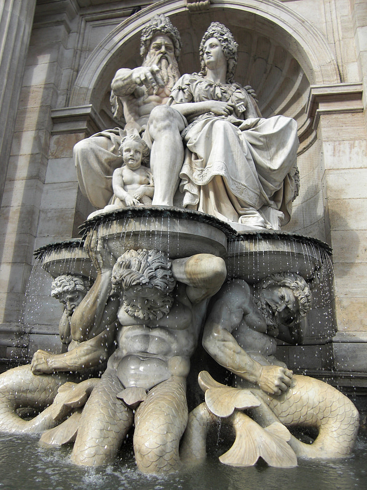 fontanas, Neptūnas, viena, Austrija, skaičiai