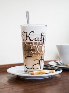 kávé, kávézó, üveg, tej kávézó, bevezetésekor, koffein, előnyös