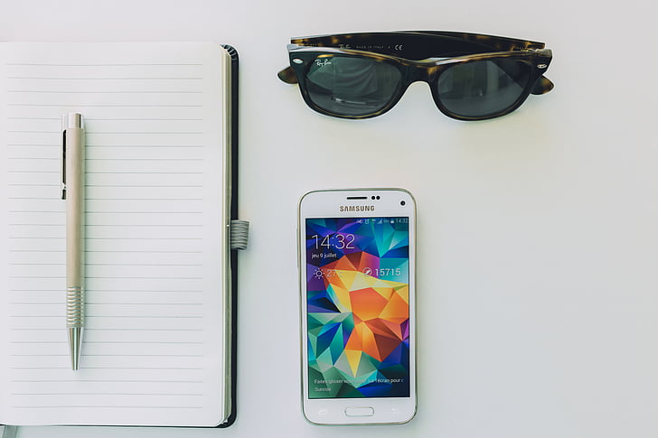 λευκό, Samsung, smartphone, κινητό, Σημειωματάριο (Notepad), Σημειωματάριο, στυλό