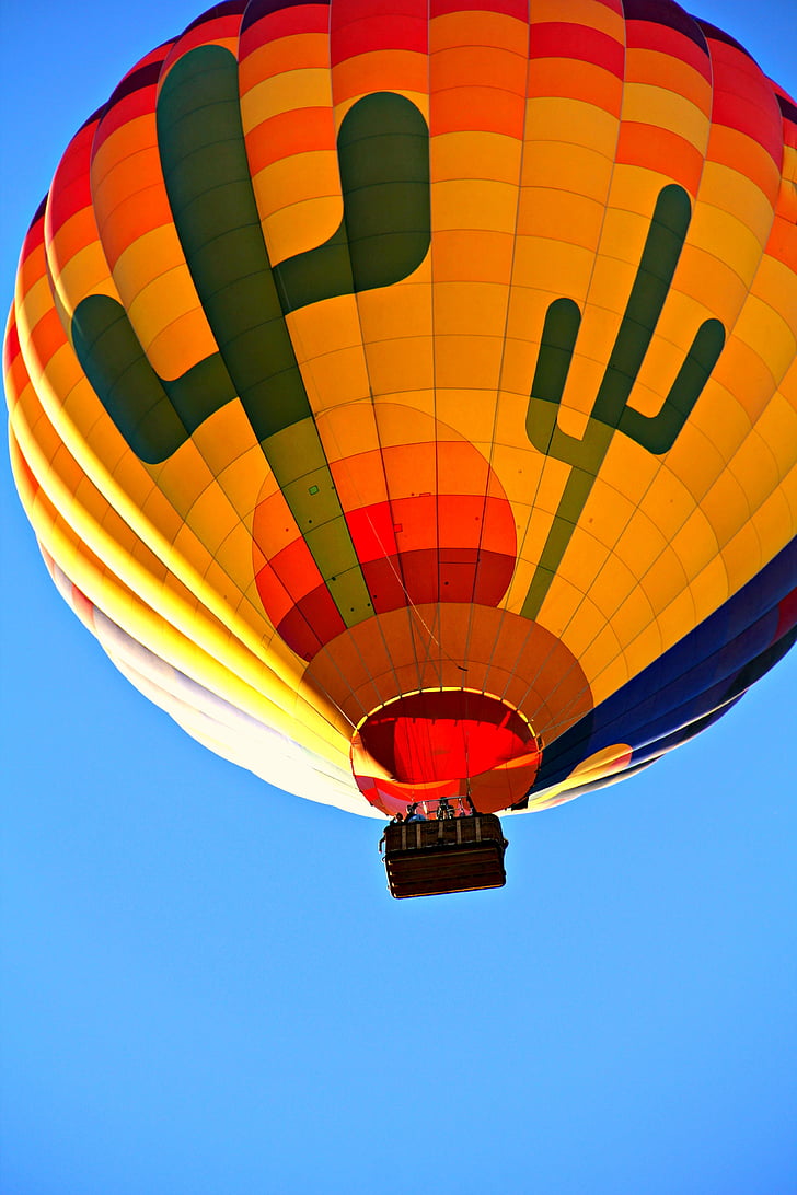 μπαλόνι, πολύχρωμο, πολύχρωμα, που φέρουν, ουρανός, αερόστατο ζεστού αέρα, μεταφορά