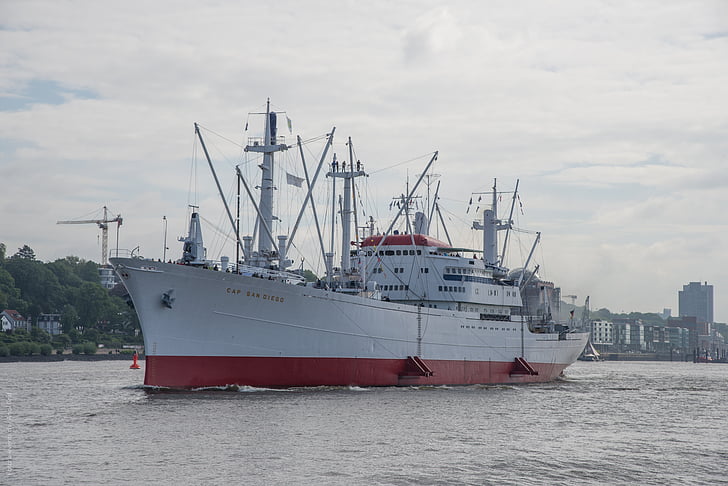 Hamburg, museifartyg, Tyskland, hamn, Cap, San diego, frachtschiff