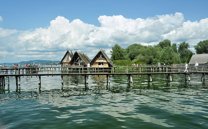Uhldingen, Konstanz Gölü, Tepedeki Ev, Tepedeki Köyü, ahşap konut, arkeolojik Açık Hava Müzesi, ilgi duyulan yerler