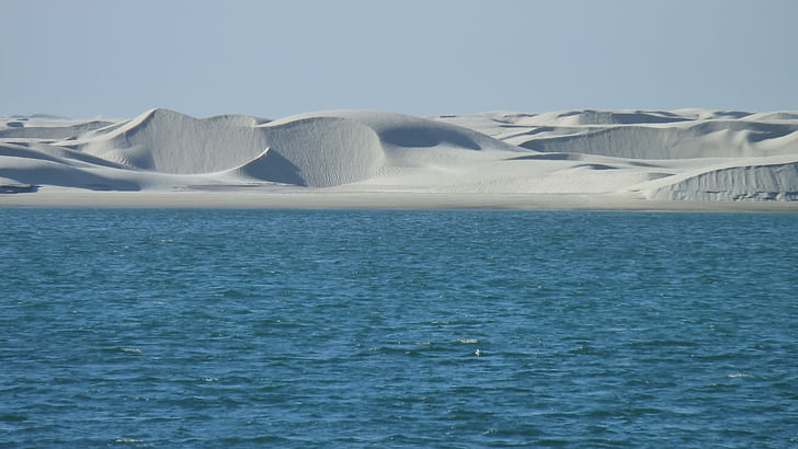 Dunes, öken, Baja california sur, Mexico, svart krigare, havet och öknen, naturen