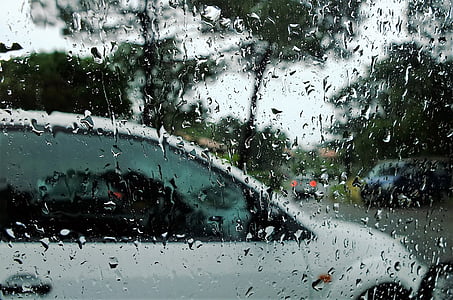 vihm, auto, seisata