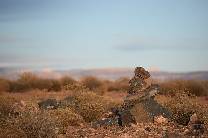 stijena, oznaka, staza, Utah, kamena