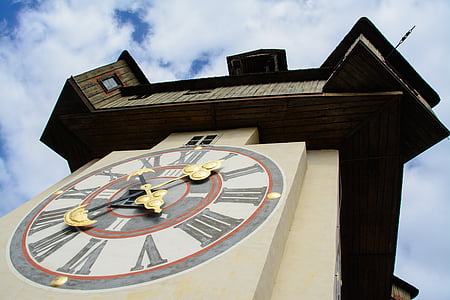 clock tower, graz, tower, austria, styria, landmark, architecture