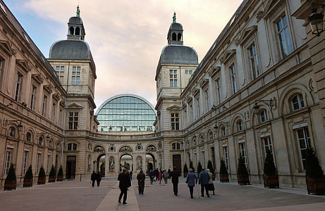 pasillo de ciudad, Lyon, arquitectura, edificios