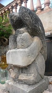Angel, Kummer, stein, skulptur