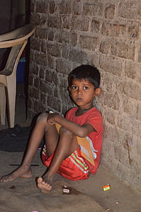 dieťa, Indický, chlapec, India, chudobné, deti, ľudia