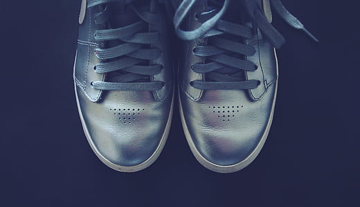 silver, shoes, sneakers, laces, fashion, shoe, pair