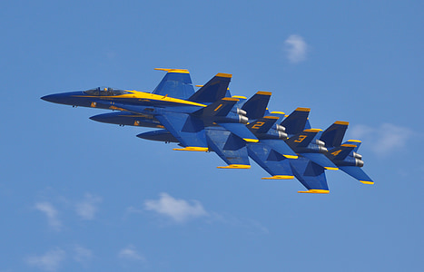 蓝色的天使, 喷气式飞机, f-18, 飞行, 飞机, 飞行, 天使