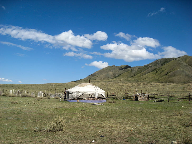 юрта, Монголия, степта