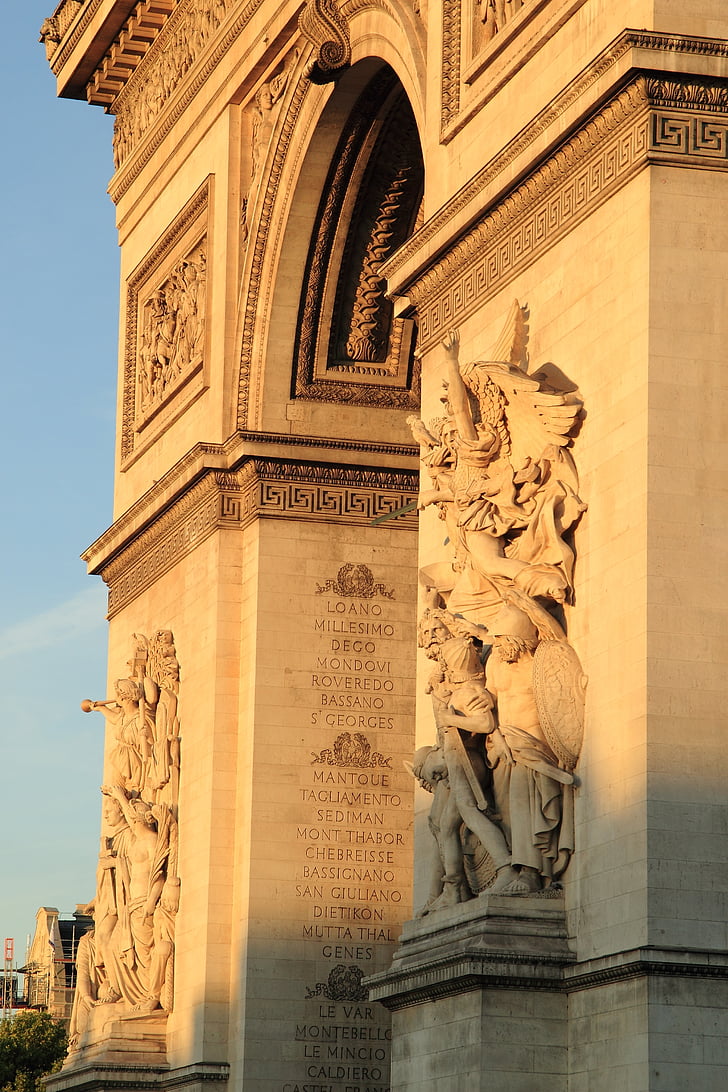 Тріумфальна арка, Париж, Франція, Будівля, Краса, Архітектура, знамените місце