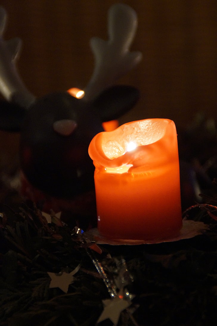 stearinlys, lys, brænde, Candlelight, flamme, romantisk, juletid
