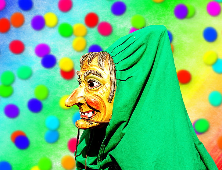 the witch, carnival, costume, mask, carnival witch, colorful, fash