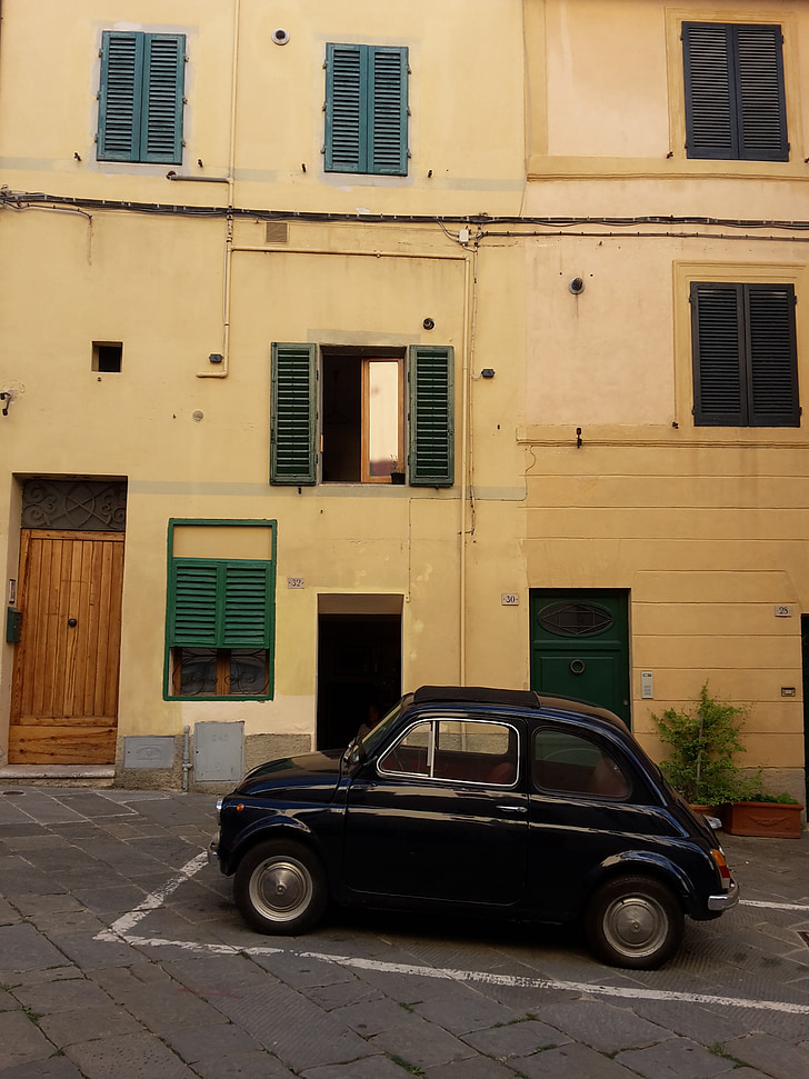 Italië, vakantie, Fiat, 500, oude gebouwen, huizen, Windows