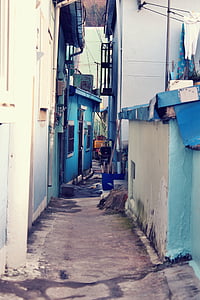 釜山, 小巷, 景观, 狭窄的街道, 老学校, 大韩民国, 建筑