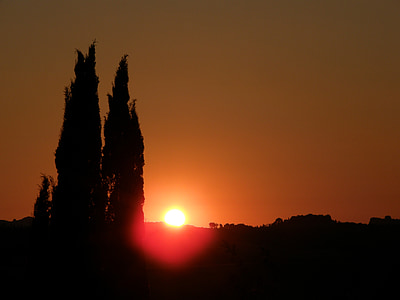 ferie, solnedgang, humør, Toscana, kjærlighet, romantisk