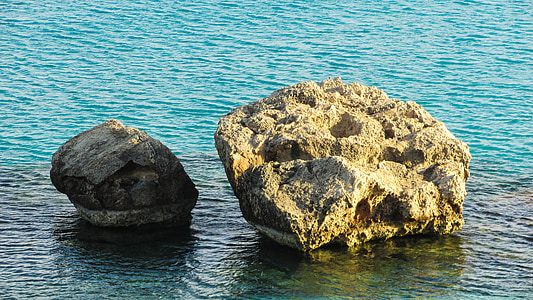 Cypr, Konnos bay, skały, morze, Natura, Latem, niebieski