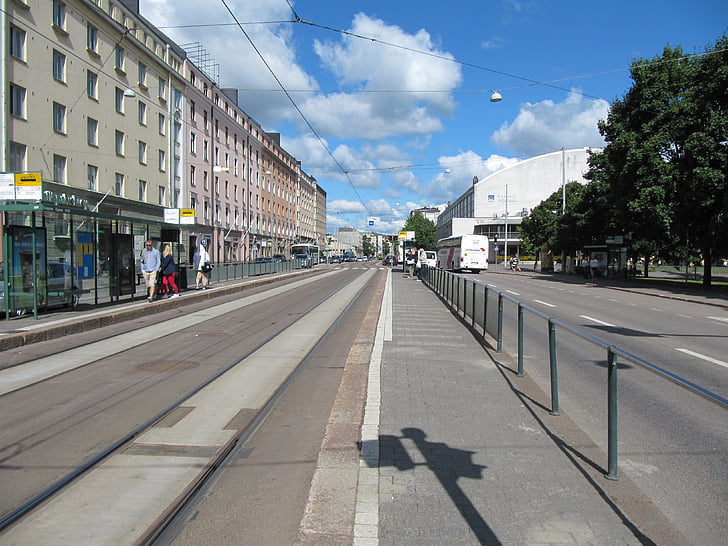 ulica, Helsinki, asfalt, grad