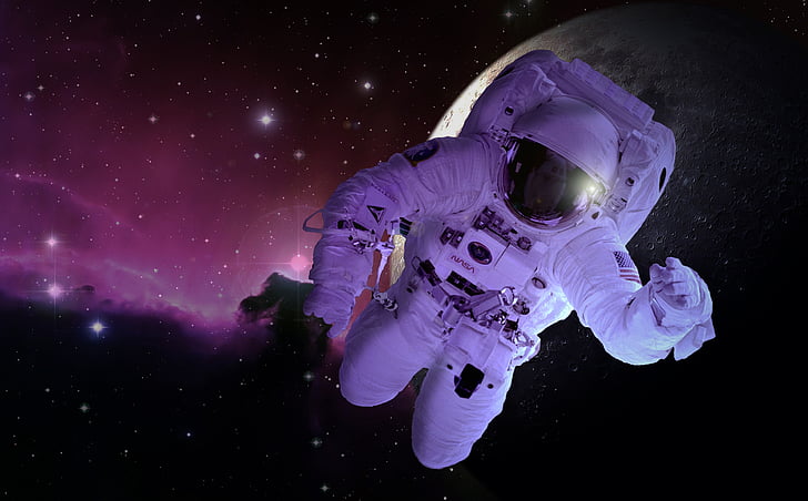 moon, astronaut, astronomy, forward, space travel, technology, float
