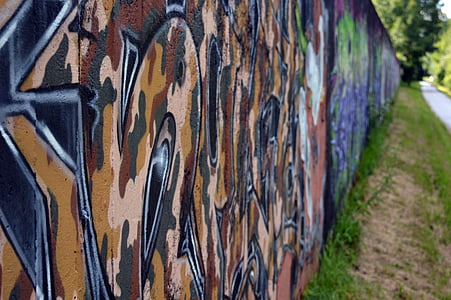 graffiti, HuskMitNavn, væg, kunst, graffiti væg, spray
