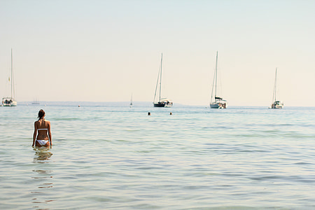 Ibiza, Beach, Spanyolország, Baleár, mediterrán, nyári, nyaralás