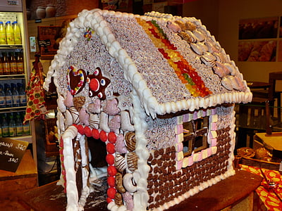 gingerbread house, anak laki-laki, waktu Natal, Natal, panggang