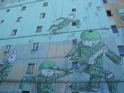 Varšava, grafiti, armija, Polija