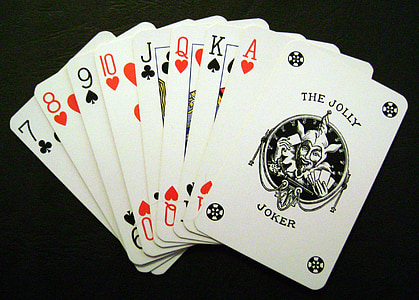 Kartenspiel, Spielkarten, Joker, Pik, Kreuz, Ass