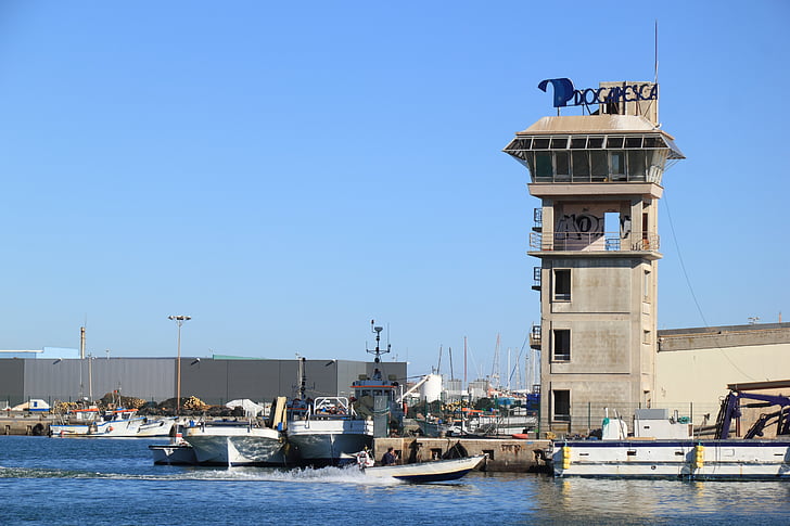 Portugalia, Olhão, Harbor, Wieża, porzucone, betonu, Algarve