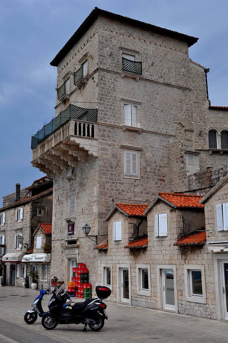 φρούριο, Riva, προκυμαία, Τρογκίρ, Κροατία, UNESCO, Ευρώπη