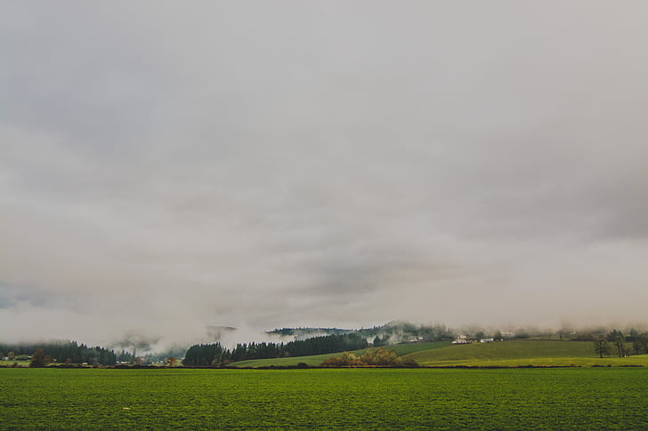krajina, Fotografie, zelená, pole, mrak, mraky, tráva