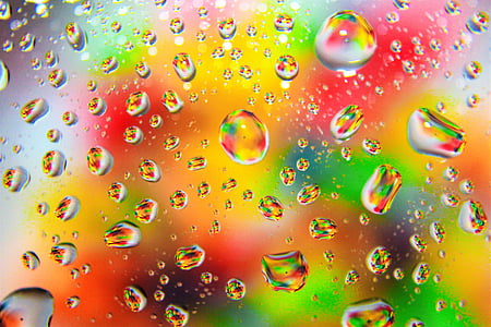 색, 다채로운, 빗방울, 레인 보우, 작은 물방울, 비
