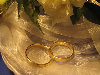Poroka, obroči, prstan, ljubezen, dve, skupaj, pred
