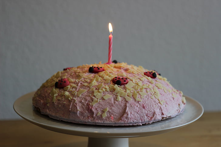 fødselsdagskage, kage, fødselsdag, Sød, stearinlys