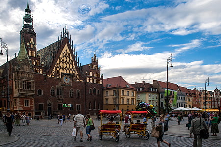 Wroclaw, Câmara Municipal, mercado, Polônia, centro histórico, gótico