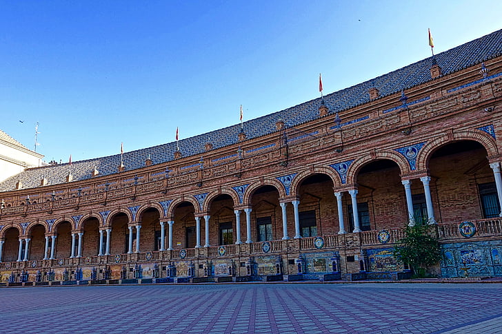 Plaza de espania, Palatul, colonade, Sevilla, istoric, celebru, Monumentul